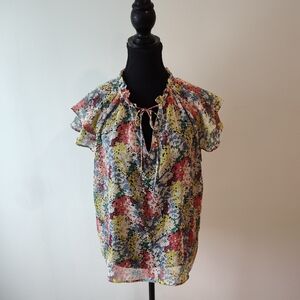 Suncoo Ruffle Floral Top